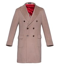 AK MC The Florence short double-breasted overcoat in pure camel