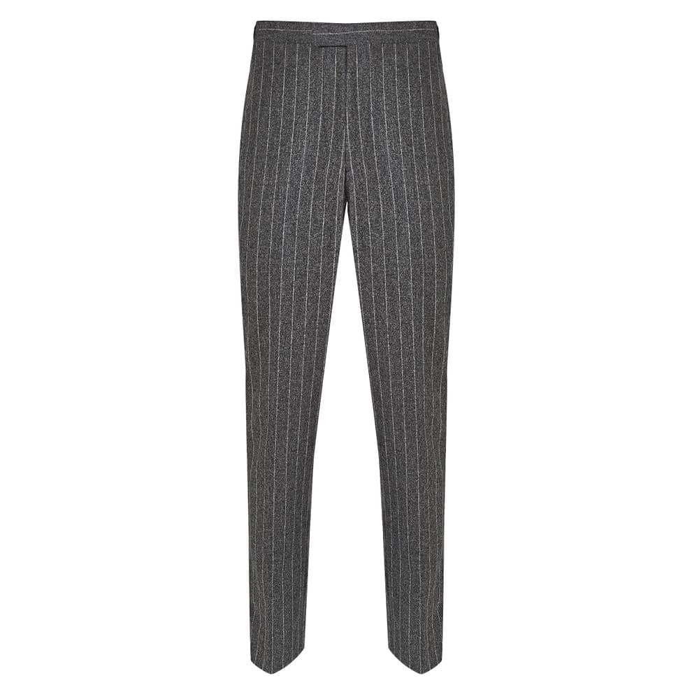 【新品】Wool Chalk Stripe Slacks MID NIGHT M AK MC Grey Chalkstripe Wool Trousers - Alexander Kraft Monte Carlo