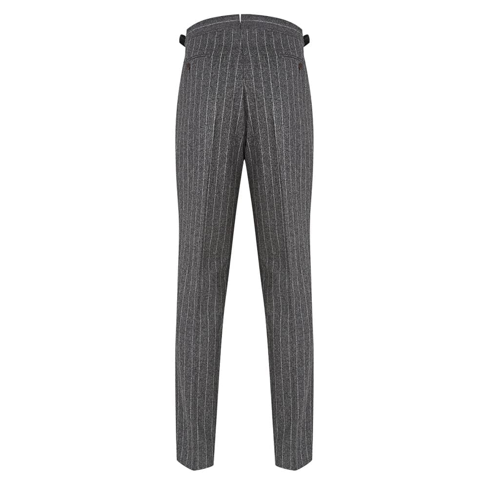 AK MC Grey Chalkstripe Wool Trousers - Alexander Kraft Monte Carlo