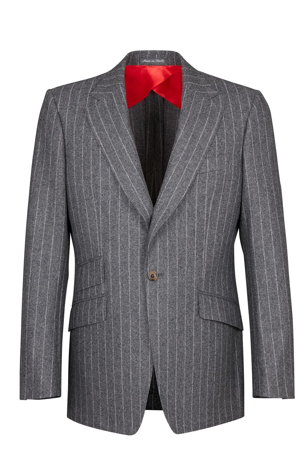 AK MC Light Grey Flannel Chalkstripe Jacket - Alexander Kraft