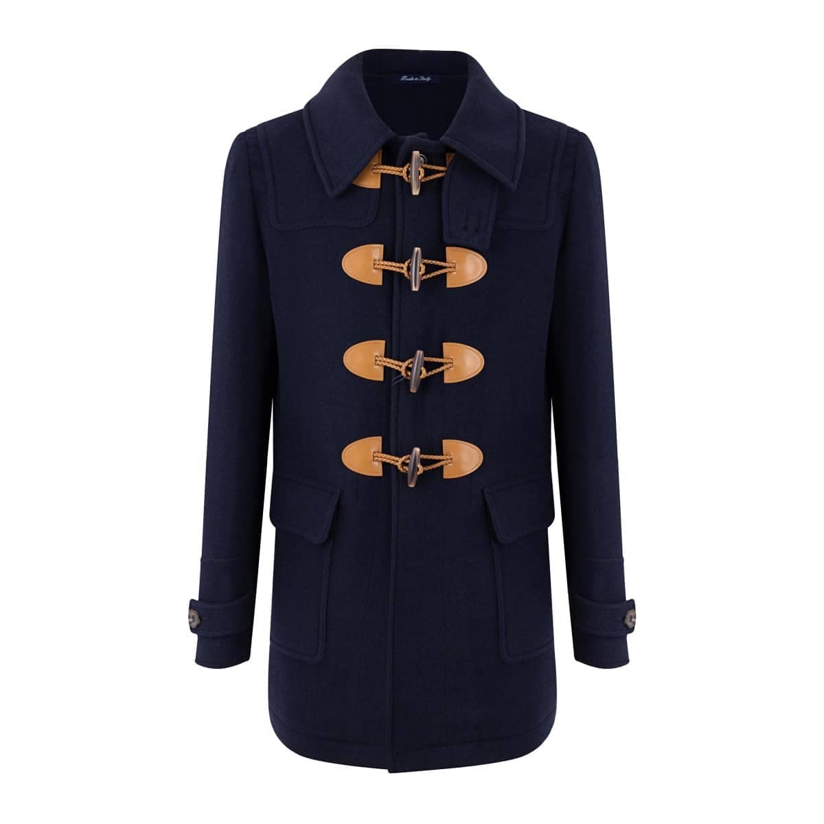 AK MC Men's Contemporary Duffel Coat in Navy super-soft Angora