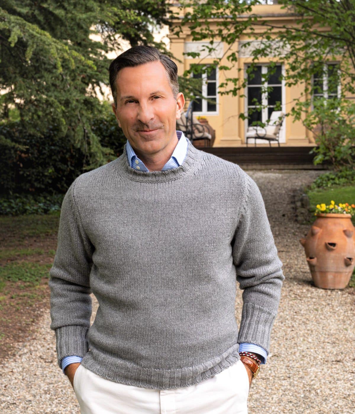 AK MC grey cashmere crew neck - Alexander Kraft Monte Carlo