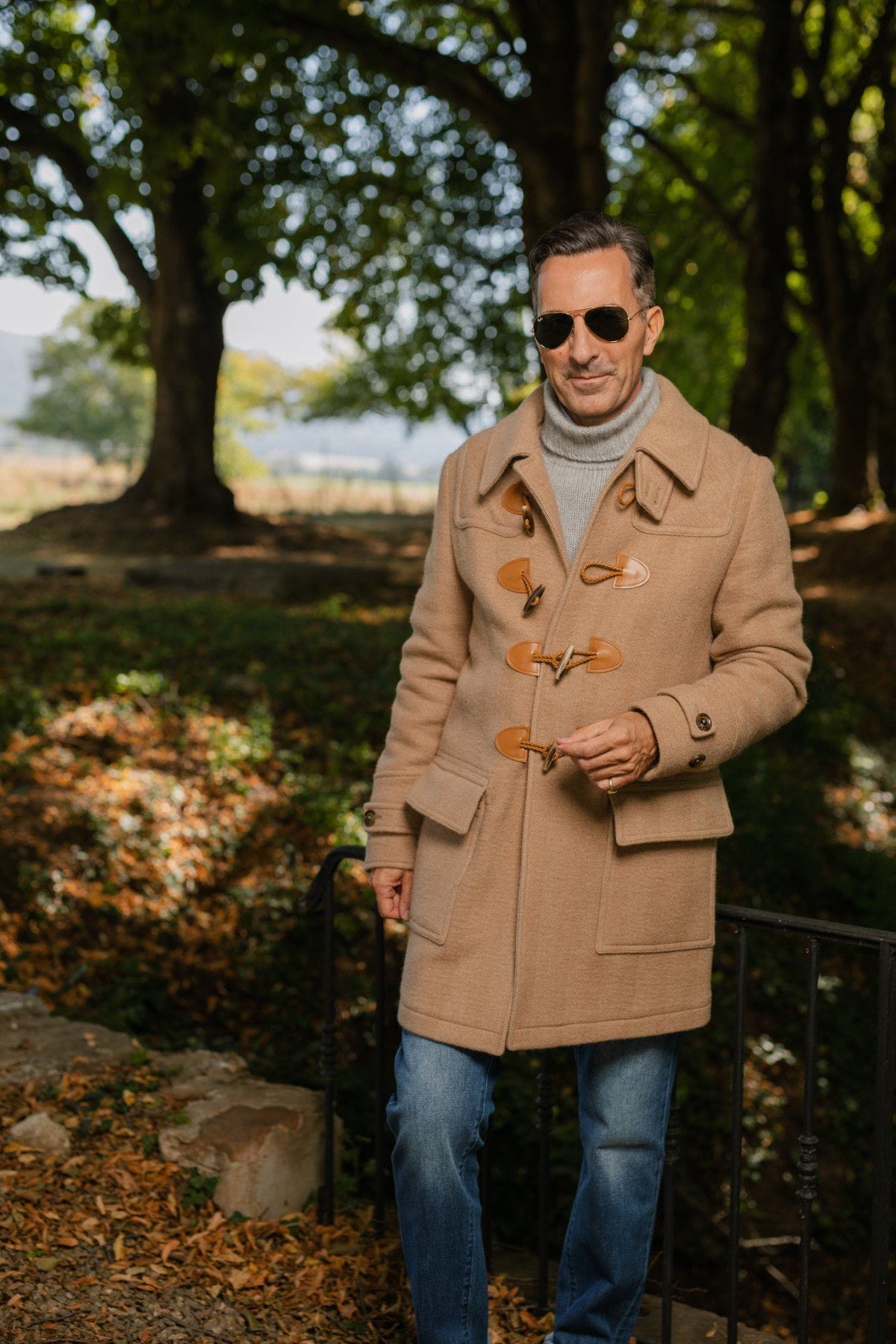 AK MC Men's Contemporary Duffel Coat in Caramel Camel Hair
