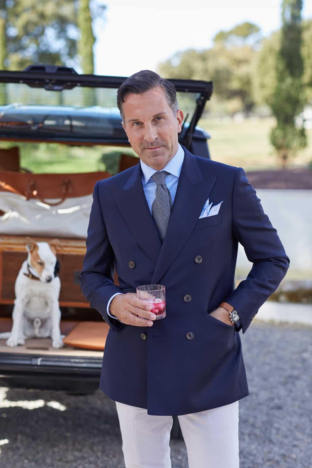 AK MC Navy Double Breasted Wool Jacket - Alexander Kraft Monte Carlo
