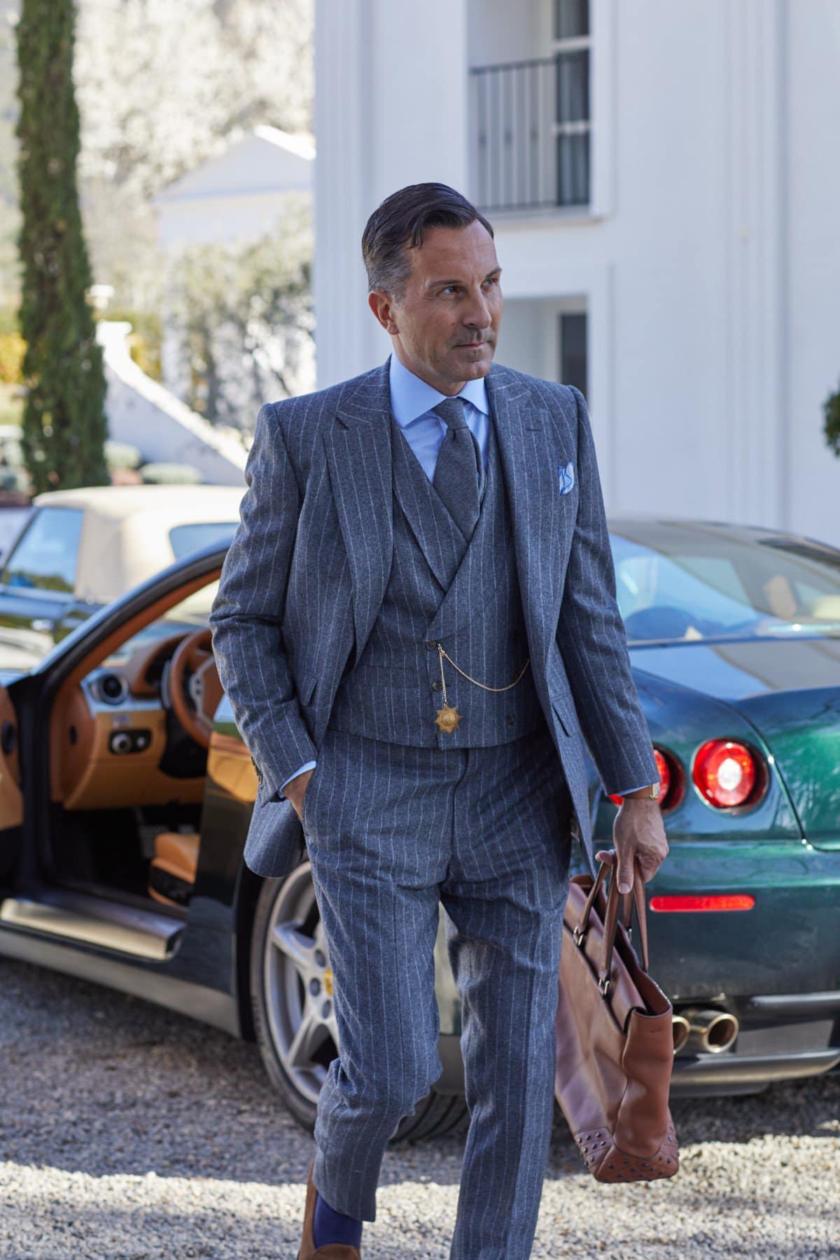 AK MC Grey Chalkstripe Wool Trousers - Alexander Kraft Monte Carlo AK MC Grey Chalkstripe Wool Trousers - Alexander Kraft Monte Carlo