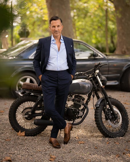 AK MC Signature Barchetta jacket in super 120s wool navy