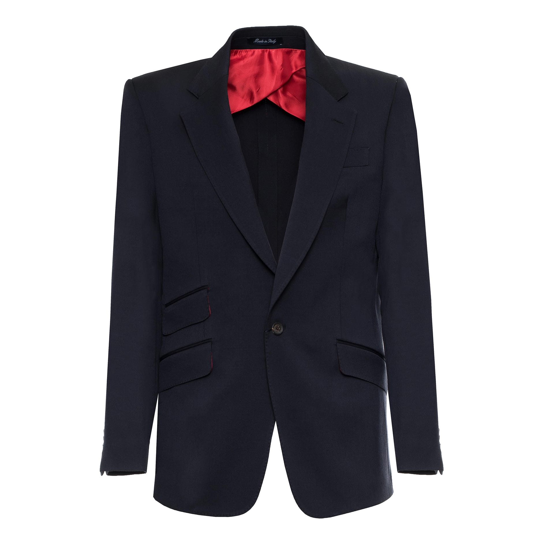 AK MC Signature jacket in textured navy worsted wool - Alexander