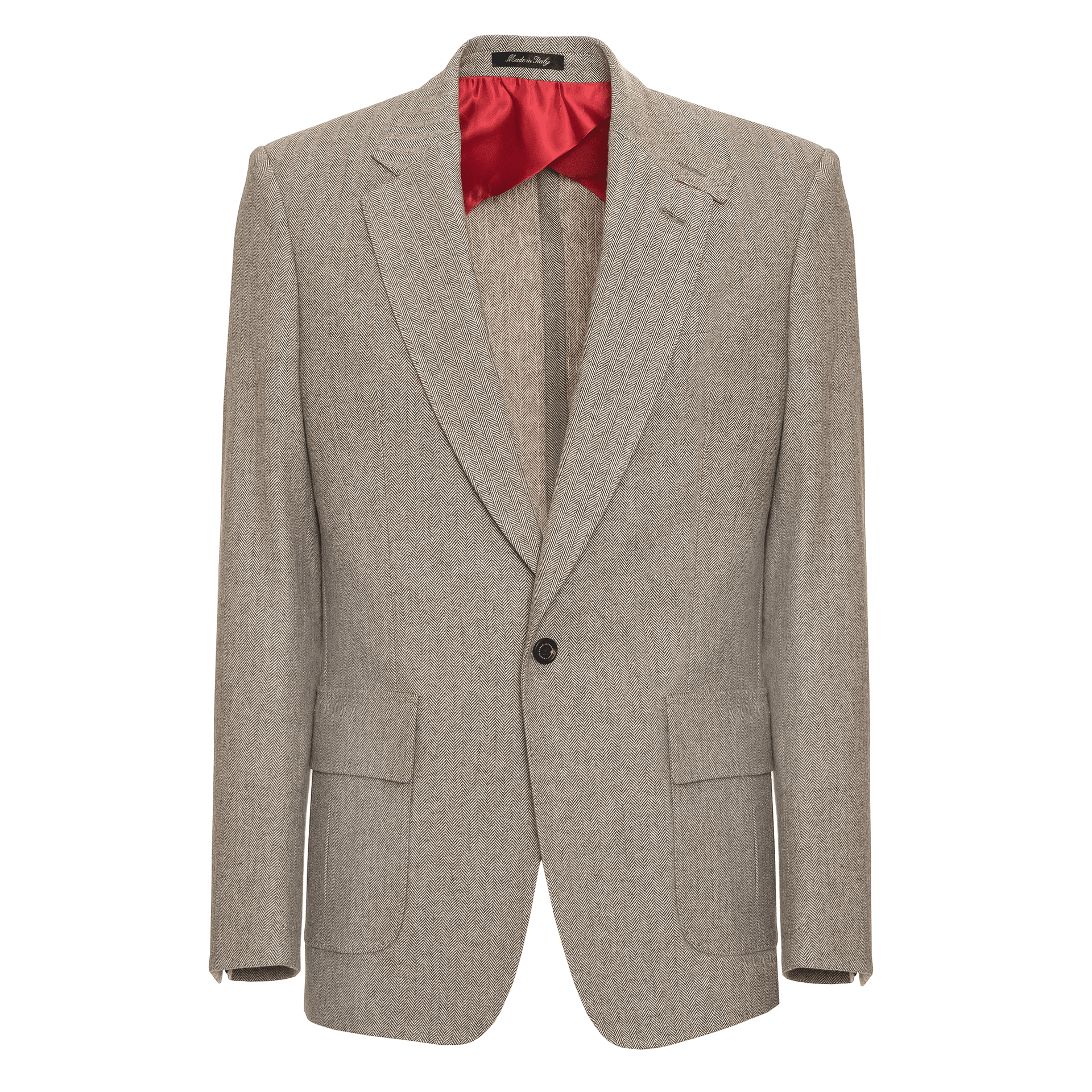 AK MC beige linen & wool provence jacket with alcantara trim