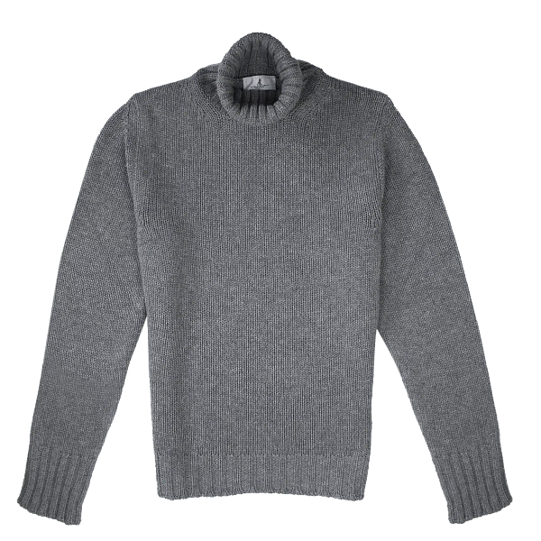 AK MC pure cashmere roll neck sweater grey - Alexander Kraft Monte