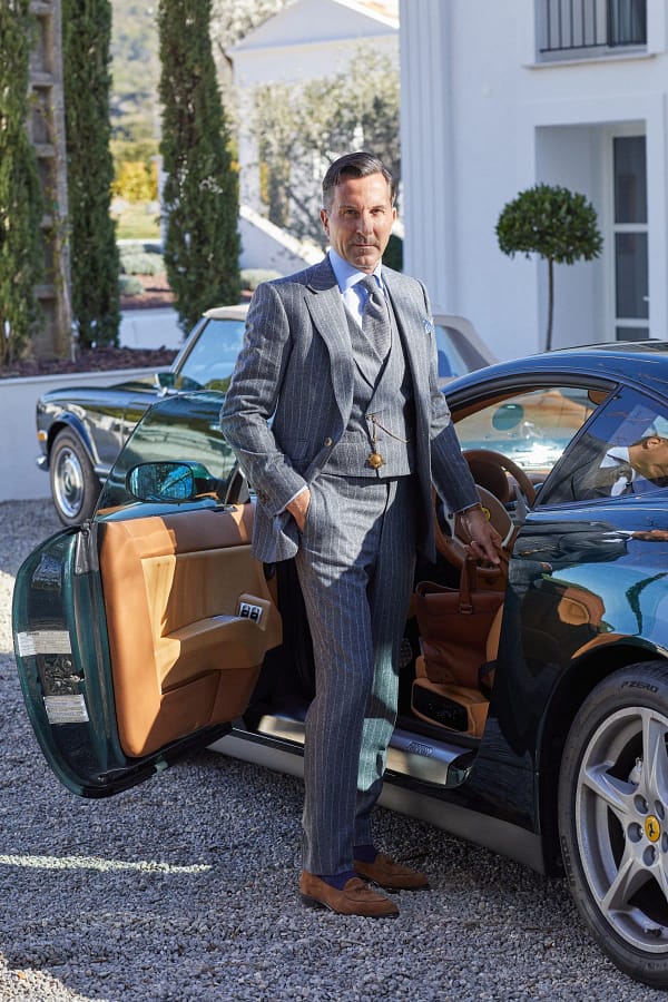 AK MC Grey Chalkstripe Wool Trousers - Alexander Kraft Monte Carlo