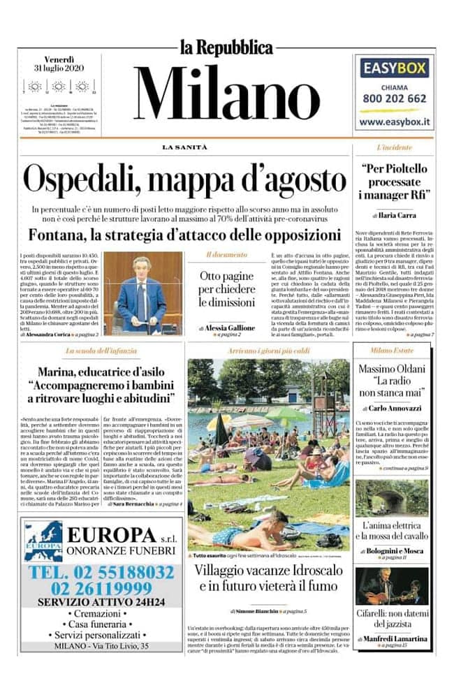 La Repubblica — pagina 1