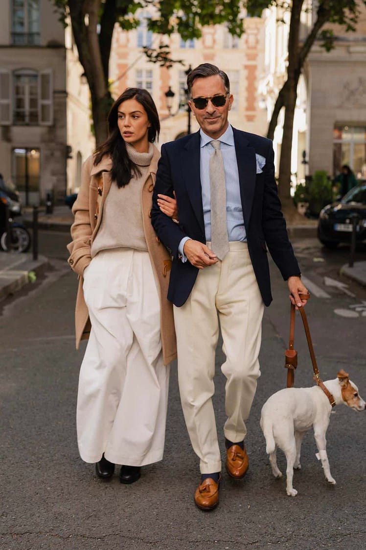 AK MC Riviera trousers in ecru heavy cotton