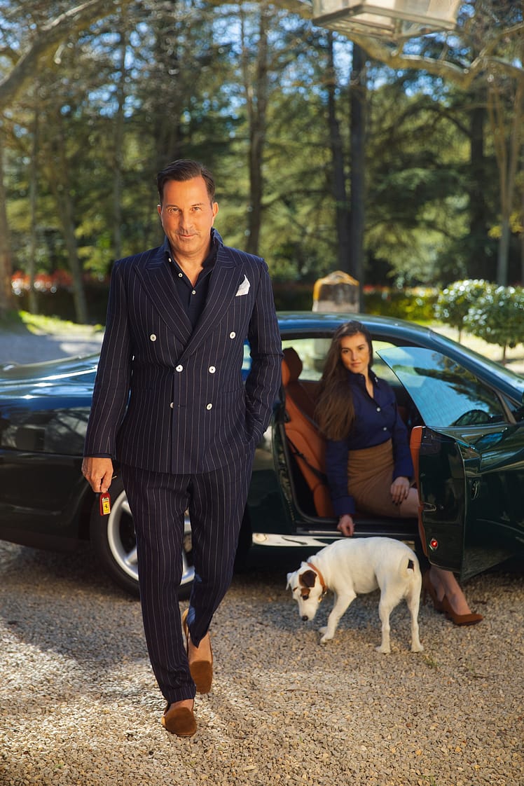 AK MC Double-Breasted Summer Wool & Linen Pinstripe Jacket
