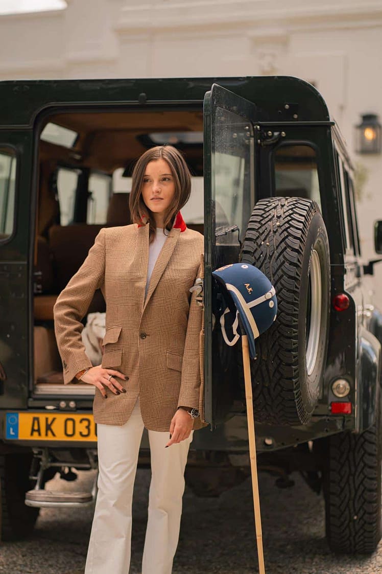 AK MC Brown Wool Prince of Wales Check Ladies Signature Jacket
