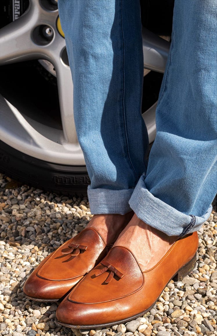 AK MC Handmade Belgian Loafers in Caramel Calf Leather