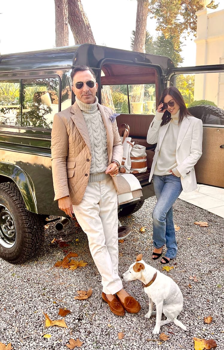 AK MC Quilted sartorial all-weather blazer in beige