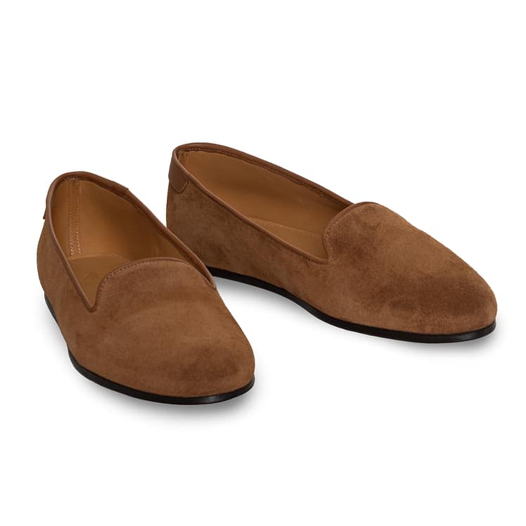 AK MC Lady Caramel Suede Venetian slippers