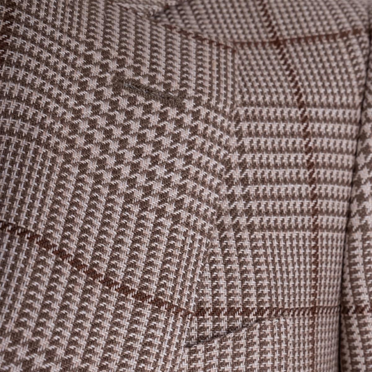 AK MC Brown POW Check Linen Blend Signature Jacket - Alexander